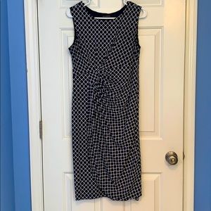 Navy & White Wrap Style Dress